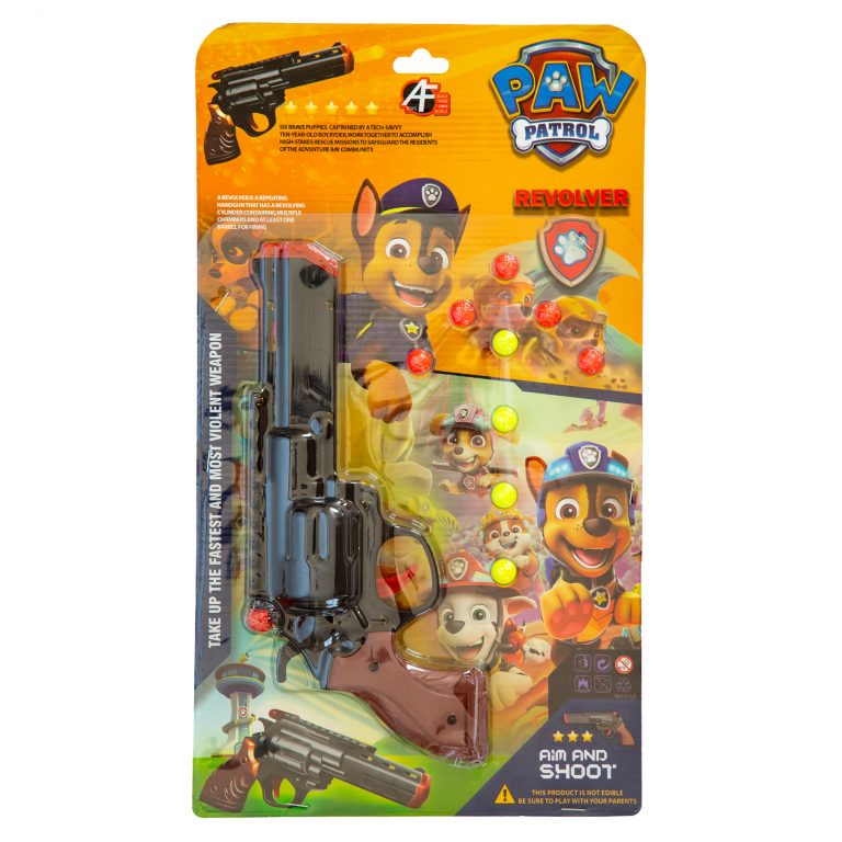 Plastic Revolver Toy Gun On Blister Card