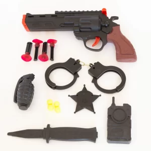 Police Revolver Toy Gun Set contents