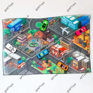 overhead angle of city play mat